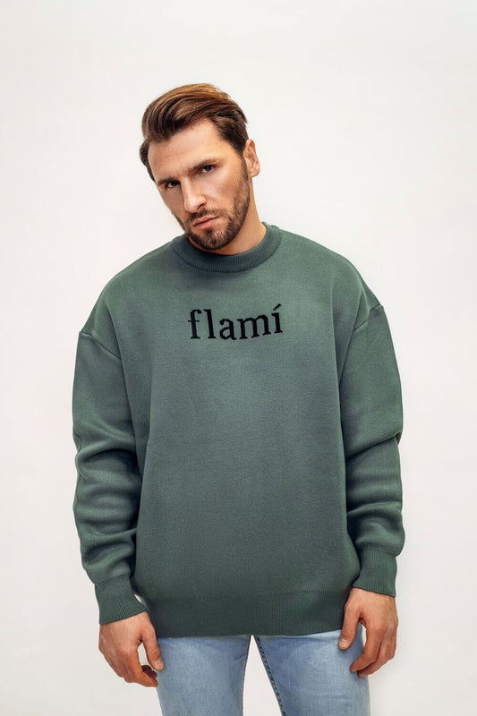 Oversized Pullover - Olive Black