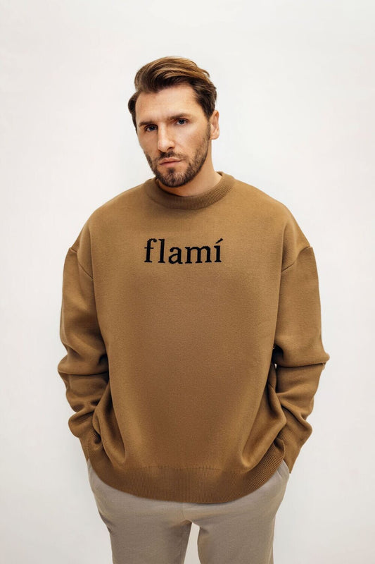 Oversized Pullover - Brown Black