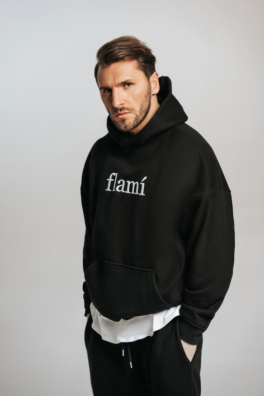 Oversized Hoodie - Black White