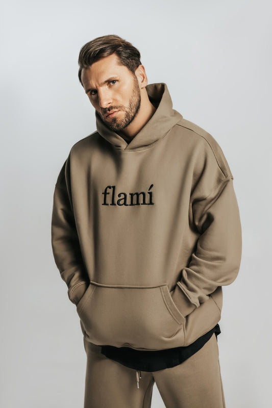 Oversized Hoodie - Brown Black