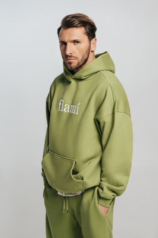 Oversized Hoodie - Green White