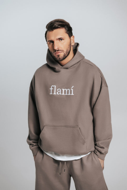 Oversized Hoodie - Grey White