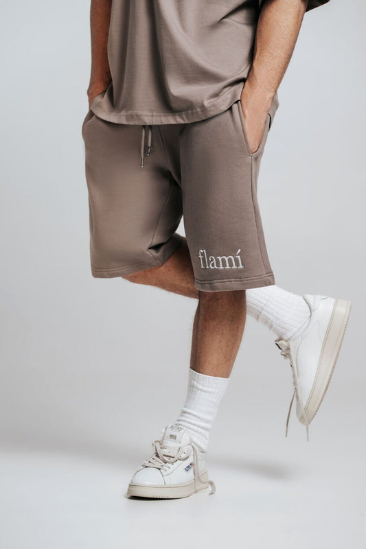 Oversized Shorts - Grey White