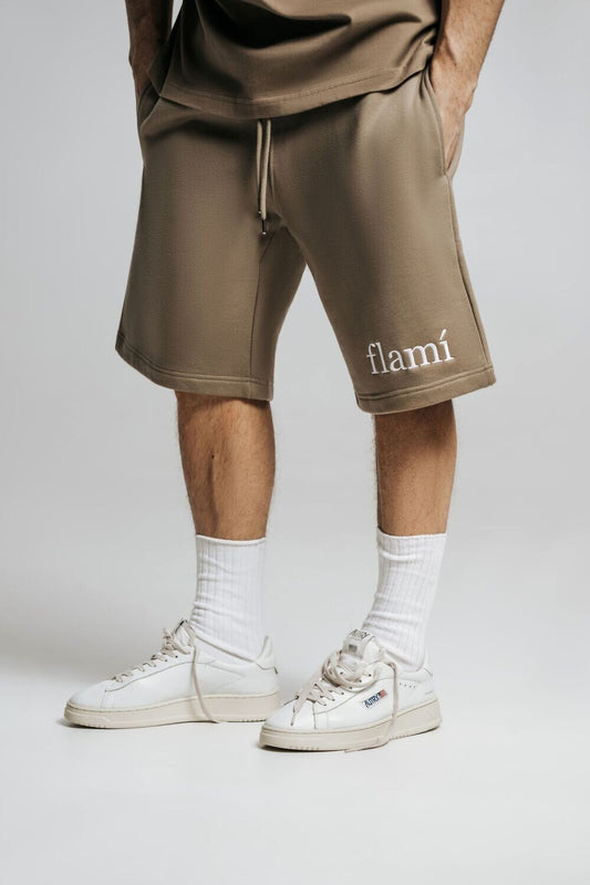 Oversized Shorts - Brown White